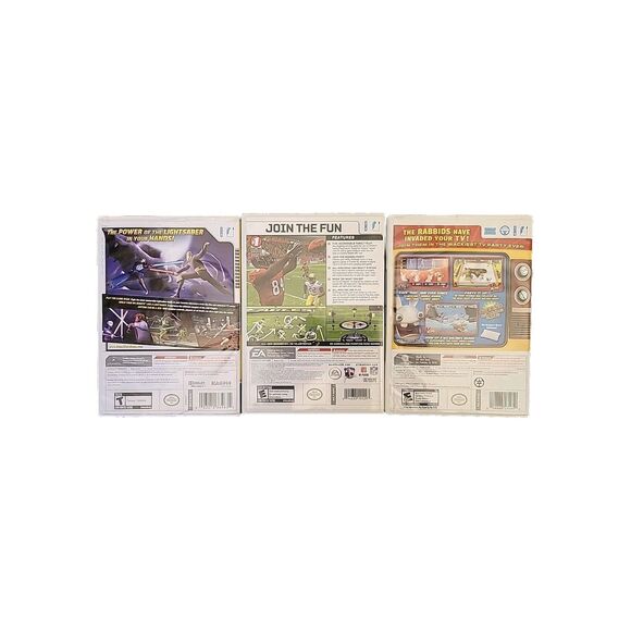 3 Nintendo Wii Games (Star Wars Clone Wars, Madden 08, Rayman Raving Rabbids) - Picture 2 of 2